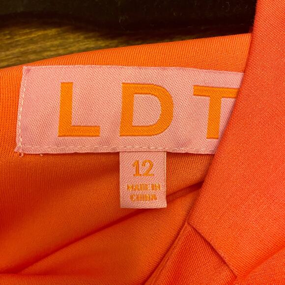 LDT Coral Short Sleeve Sheath Dress size 12 NWT - Picture 10 of 14